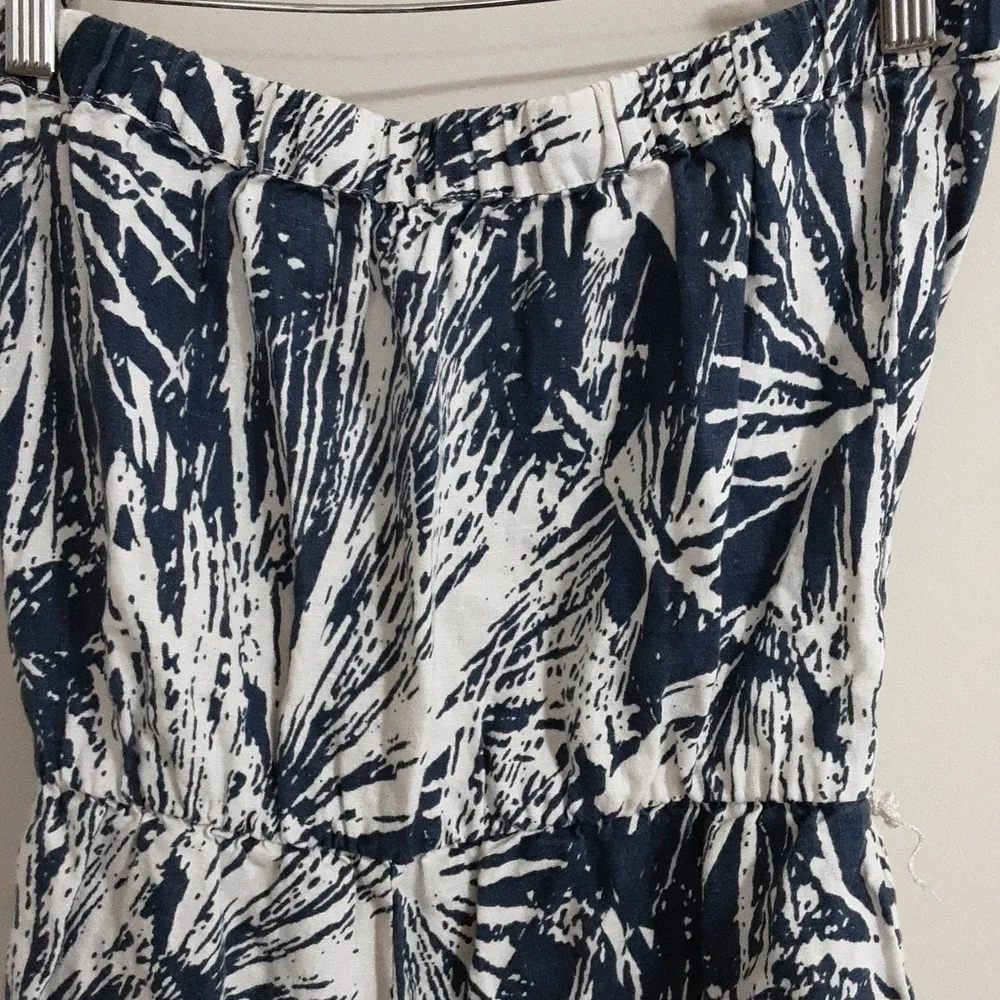 Banana Republic Womens 100% Linen Tube Top Romper 4 Vacation Beach Casual Y2k
